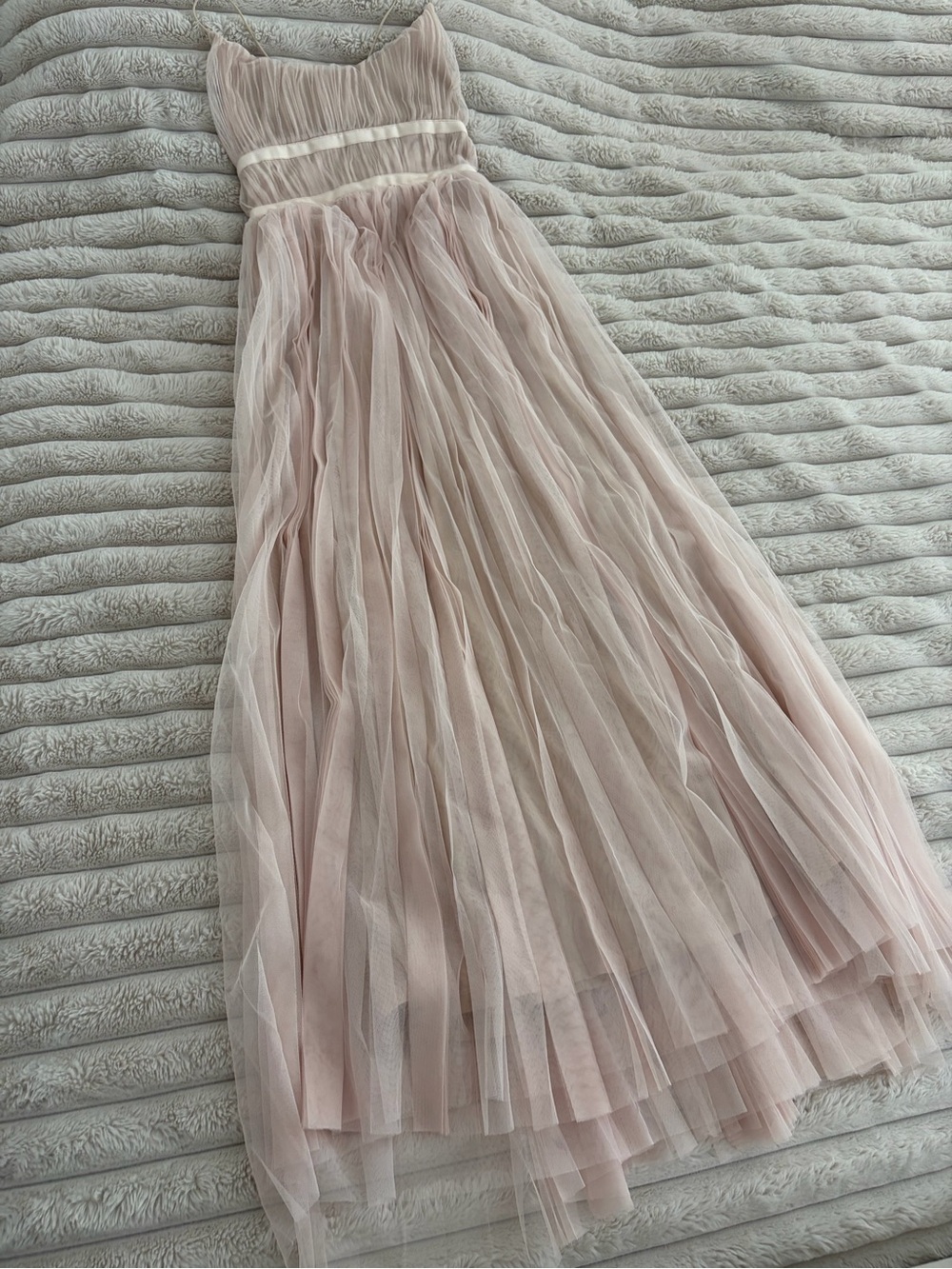 Soft Blush Pink Maxi Tulle Dress - Elegant Evening Gown
